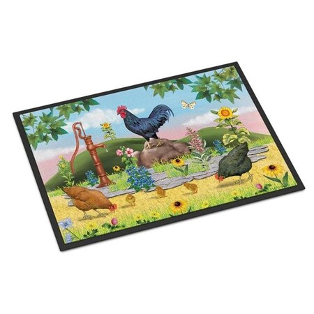 Carolines Treasures Carolines Treasures PRS4039MAT 18 x 27 in. Rooster & Water Pump Indoor or Outdoor Mat PRS4039MAT